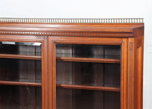 Load image into Gallery viewer, Antique Cherry Wood Glass Door VIctorian Bookcase
