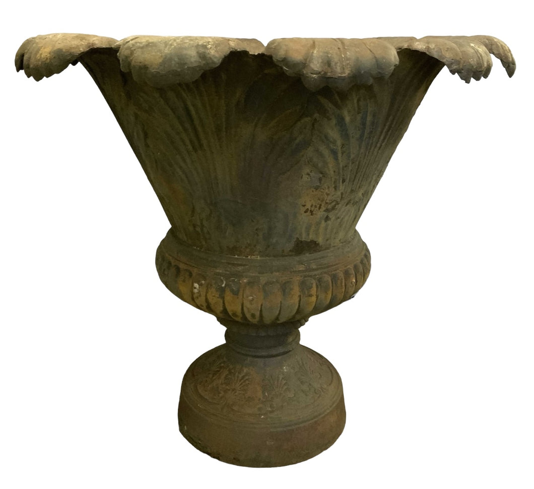 Antique Huge VIctorian Cast Iron Garden Urn